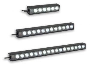 long narrow LED strip with round lights